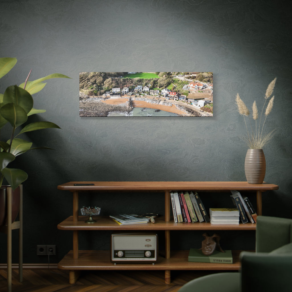 Isle of Wight Aerial Canvas Print — Steephill Cove Stretched Panoramic Wall Art