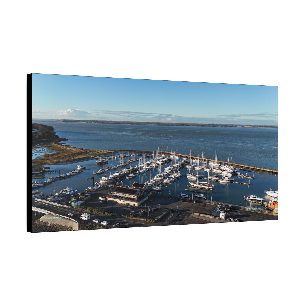 Isle of Wight Canvas Print — Yarmouth Marina Stretched Matte Wall Art