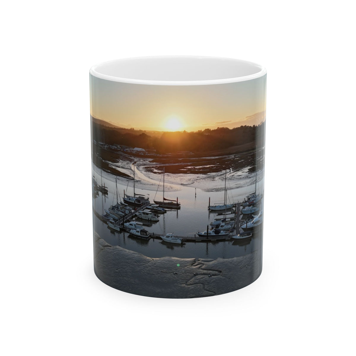 Isle of Wight Gift Mug — Yarmouth Harbour Aerial Photo Ceramic Coffee Cup (11oz, 15oz)