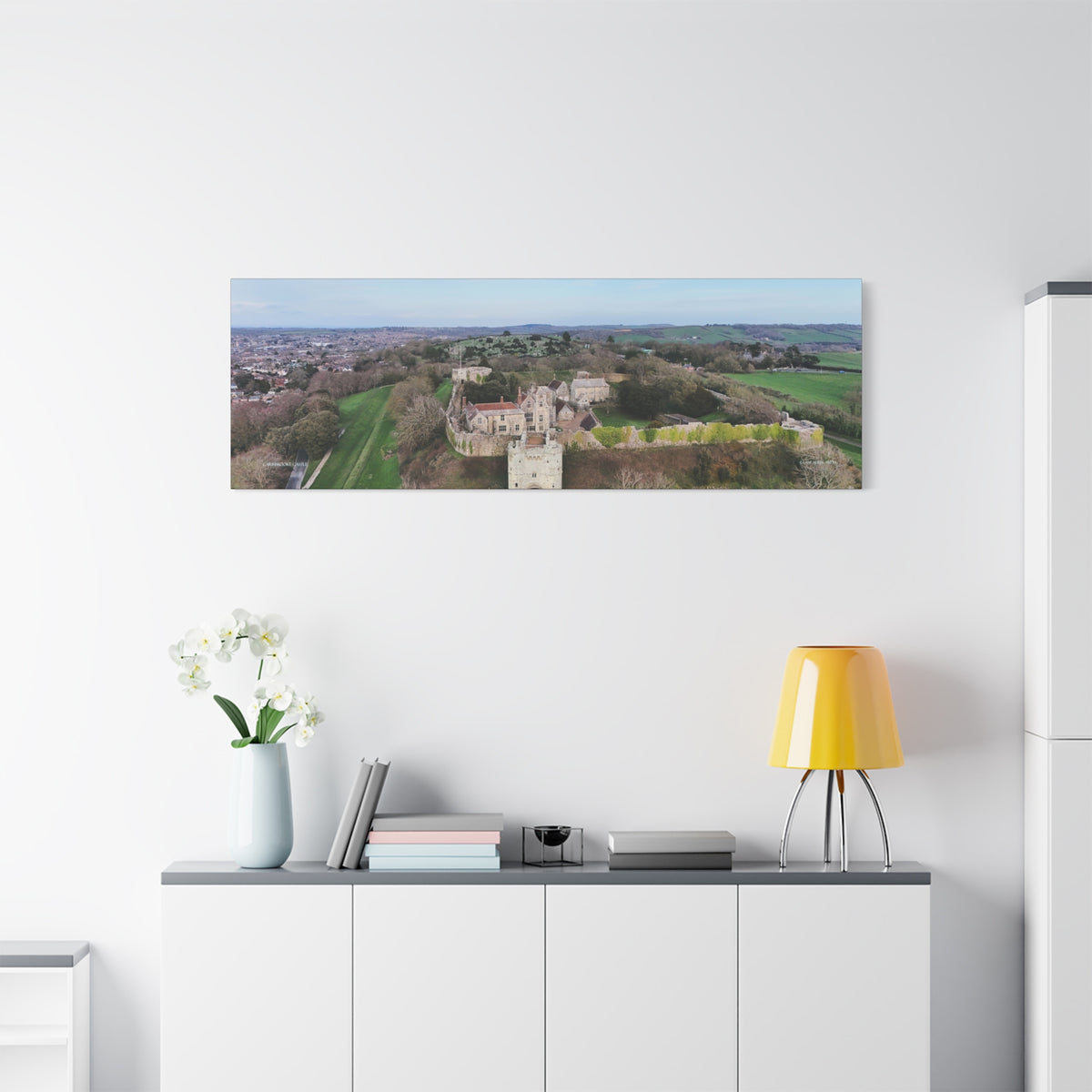 Isle of Wight Panoramic Canvas Print — Carisbrooke Castle Stretched Wall Art