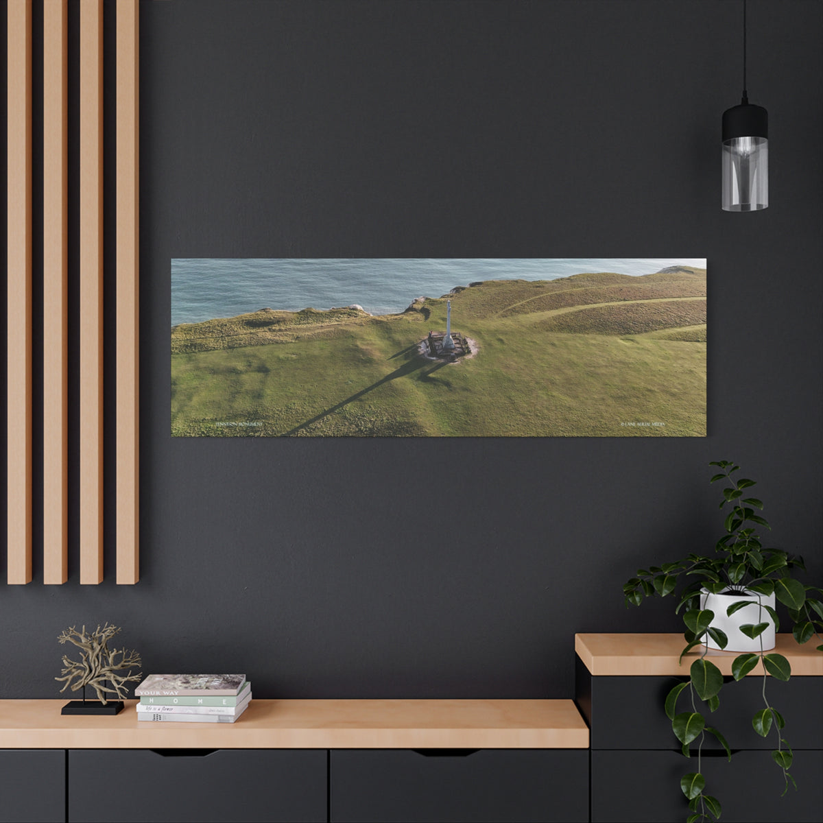 Isle of Wight Panoramic Canvas Print — Tennyson Monument Stretched Wall Art