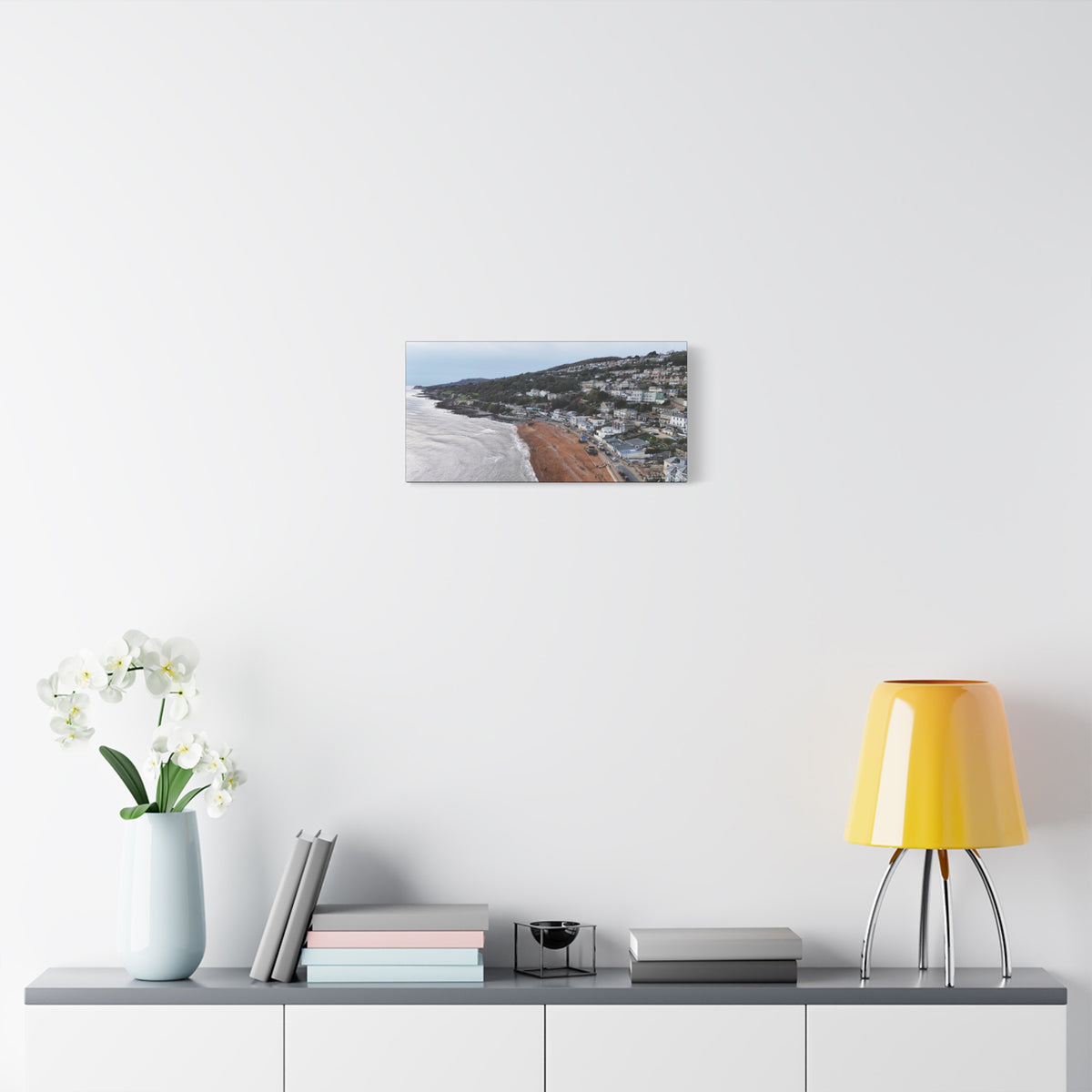 Isle of Wight Aerial Canvas Print — Ventnor Beach Stretched Wall Art