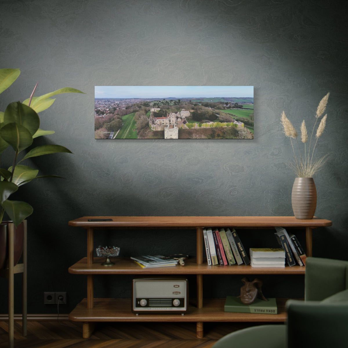 Isle of Wight Panoramic Canvas Print — Carisbrooke Castle Stretched Wall Art
