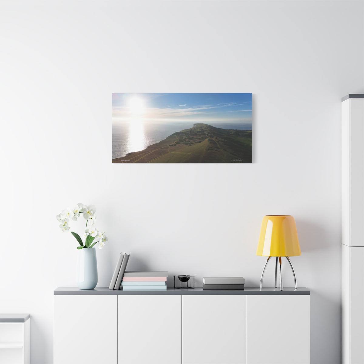Isle of Wight Aerial Canvas Print — Tennyson to the Needles Stretched Wall Art