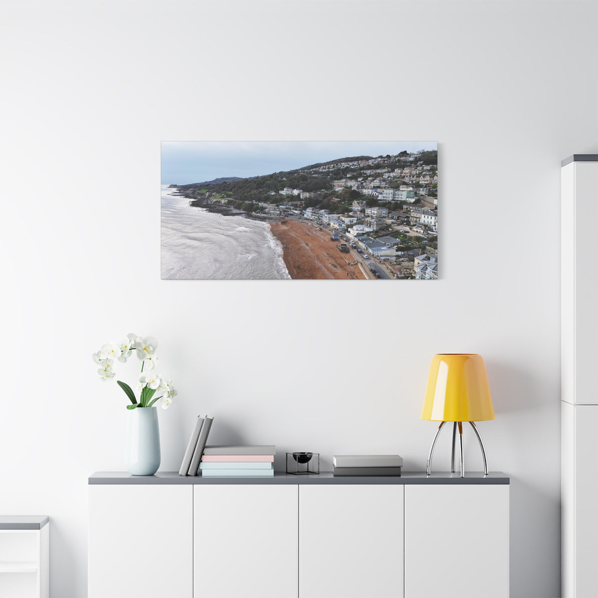 Isle of Wight Aerial Canvas Print — Ventnor Beach Stretched Wall Art