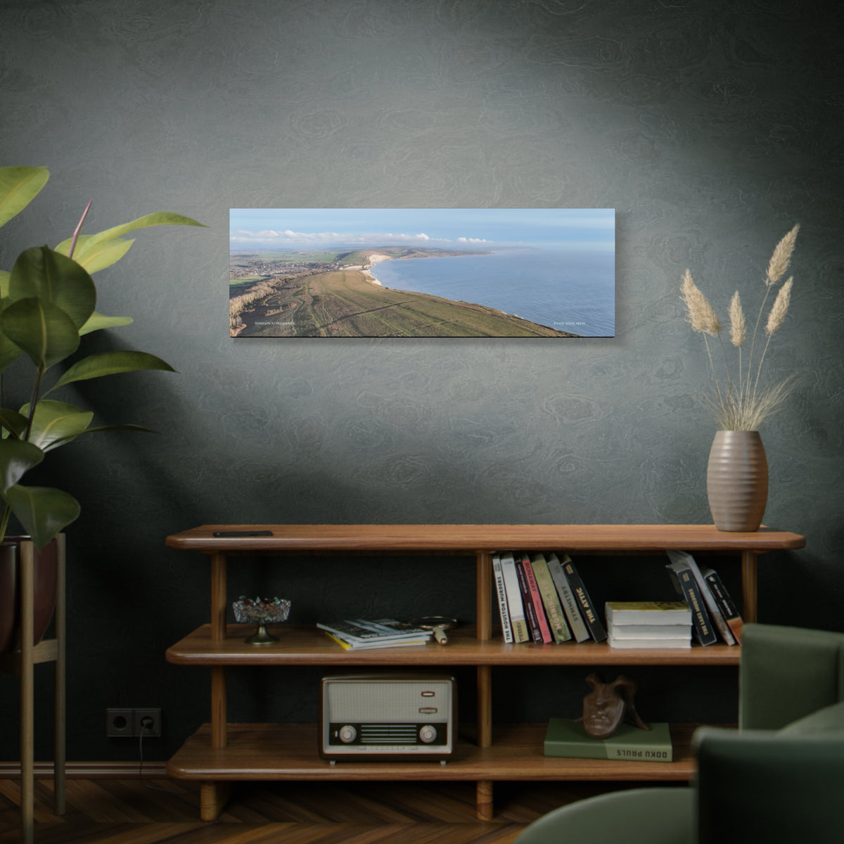 Isle of Wight Aerial Canvas Print — Tennyson to Freshwater Wide Seascape Wall Art