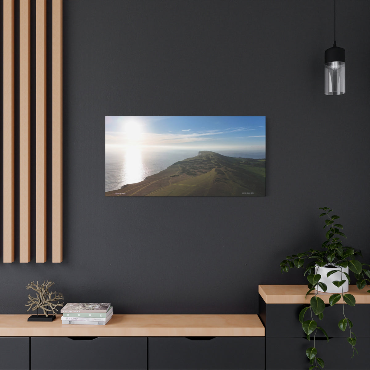 Isle of Wight Aerial Canvas Print — Tennyson to the Needles Stretched Wall Art