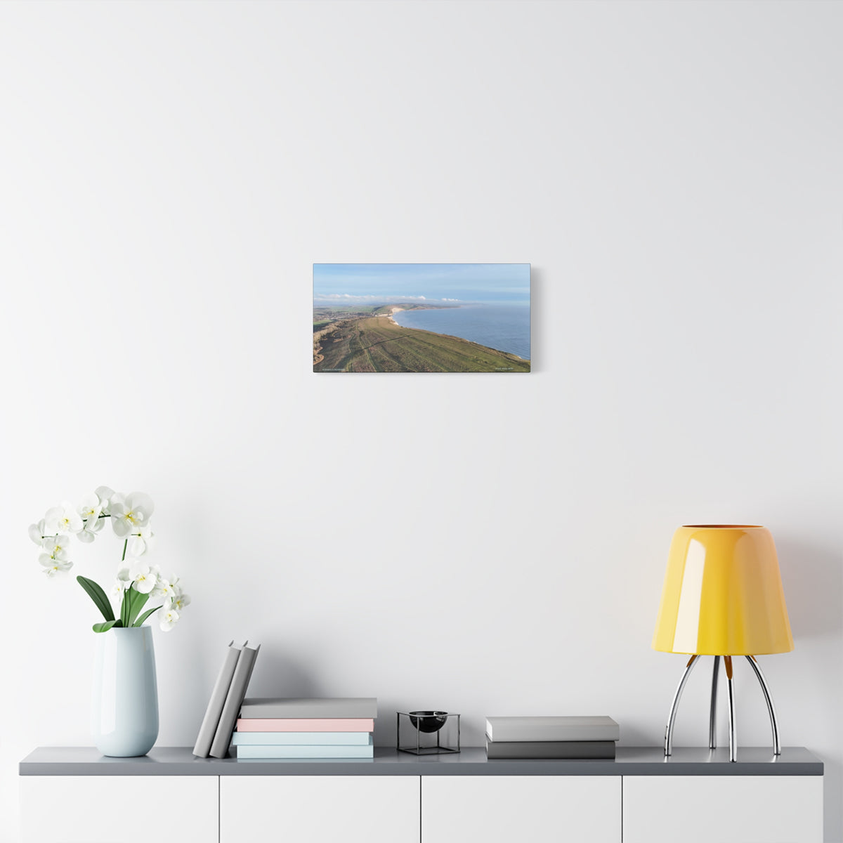 Isle of Wight Aerial Canvas Print — Tennyson to Freshwater Panoramic Coastal Wall Art