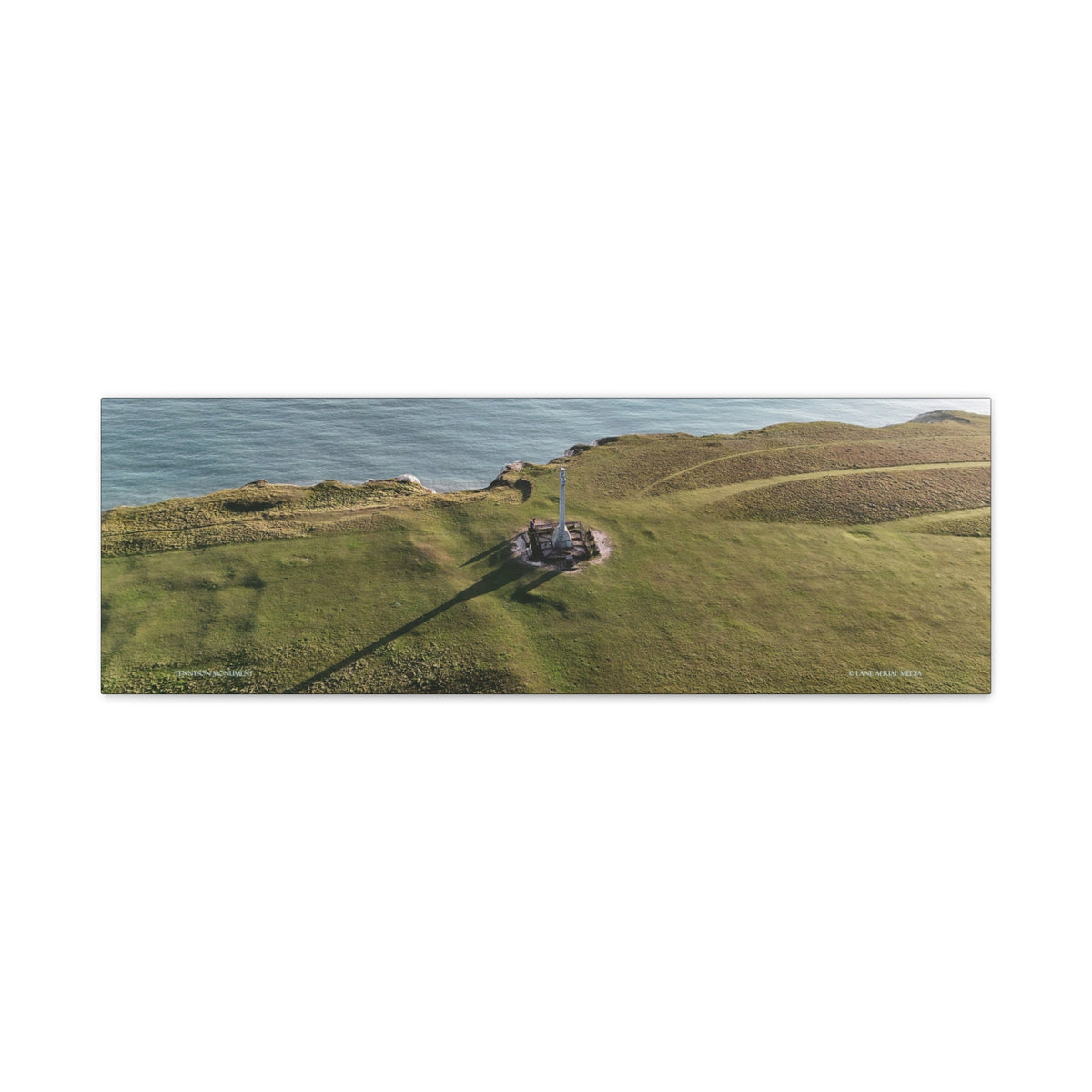 Isle of Wight Panoramic Canvas Print — Tennyson Monument Stretched Wall Art