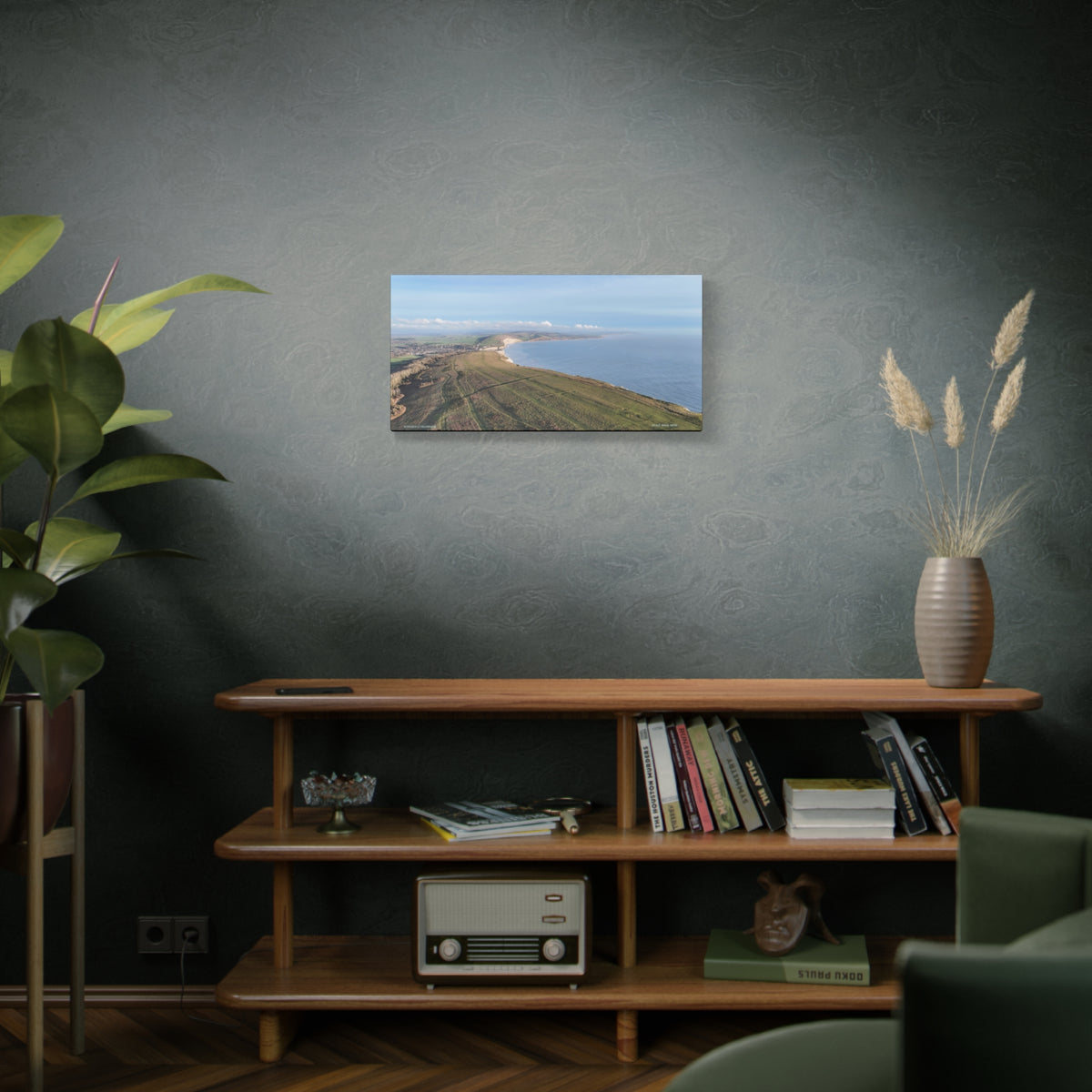 Isle of Wight Aerial Canvas Print — Tennyson to Freshwater Panoramic Coastal Wall Art
