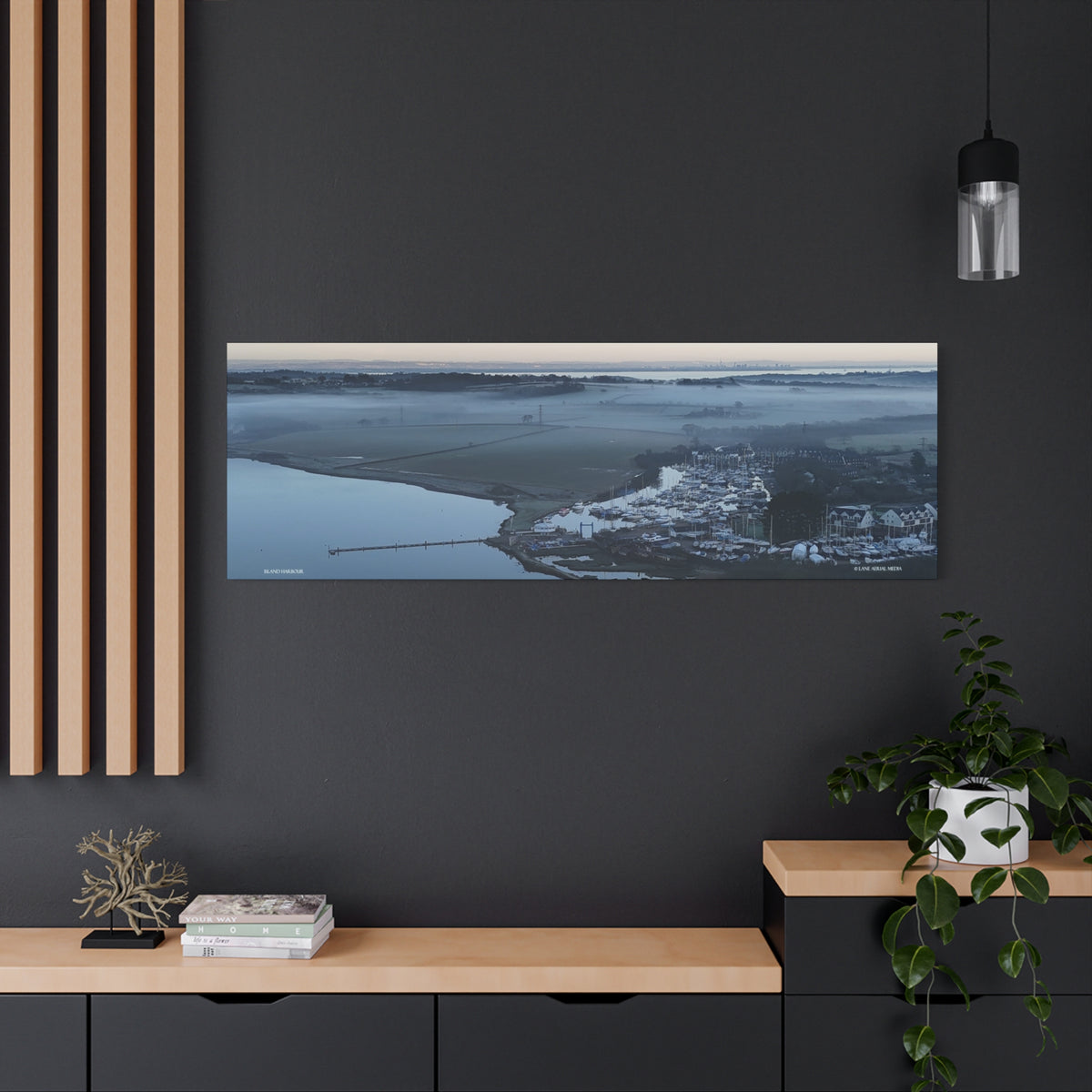 Isle of Wight Aerial Panoramic Canvas Print — Island Harbour Wall Art