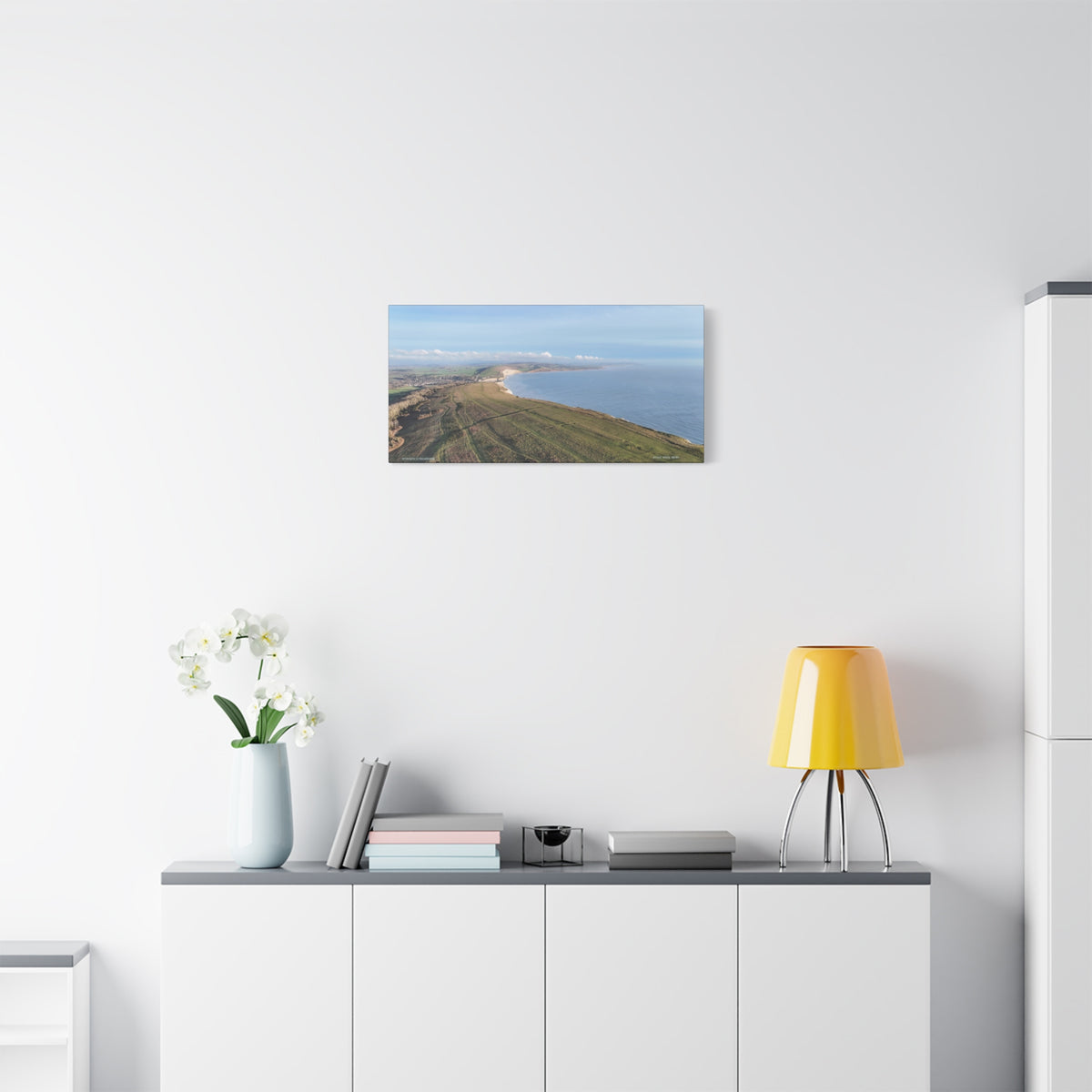 Isle of Wight Aerial Canvas Print — Tennyson to Freshwater Panoramic Coastal Wall Art