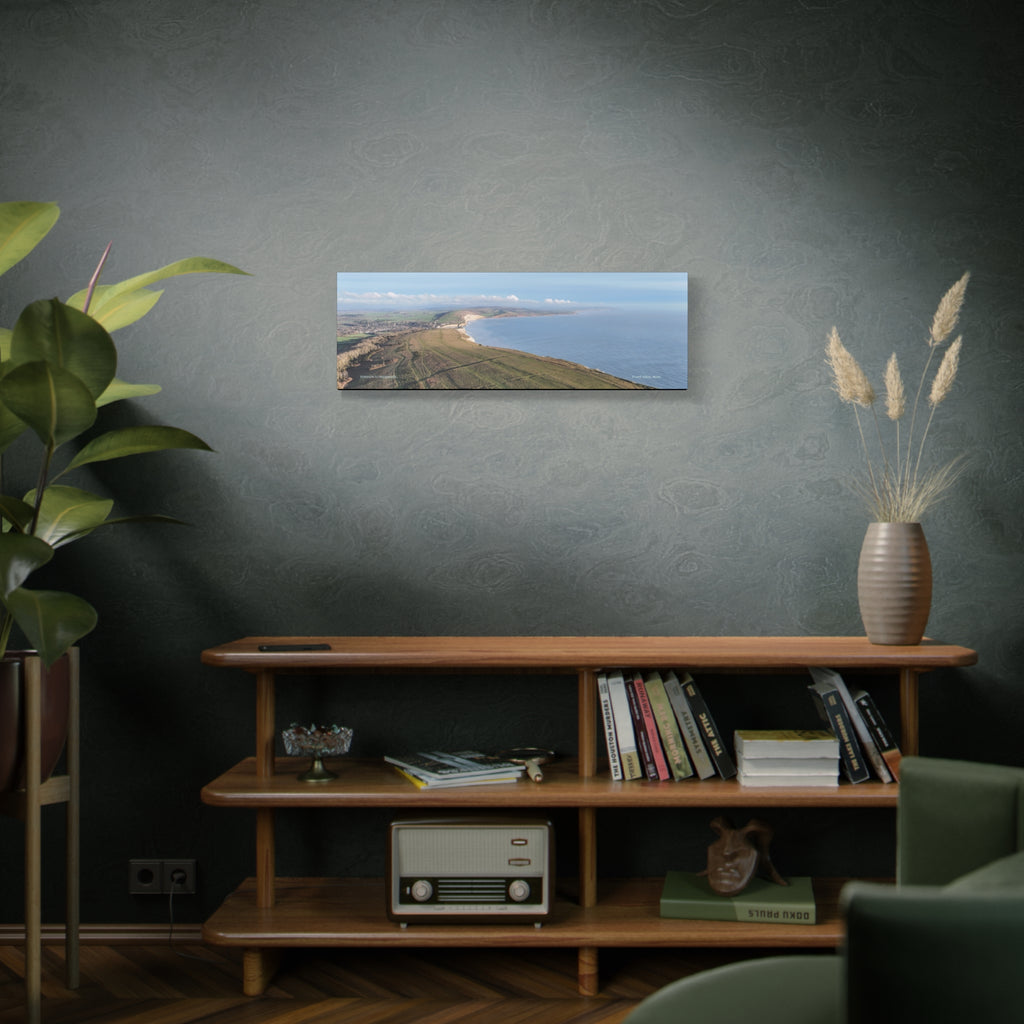 Isle of Wight Aerial Canvas Print — Tennyson to Freshwater Wide Seascape Wall Art