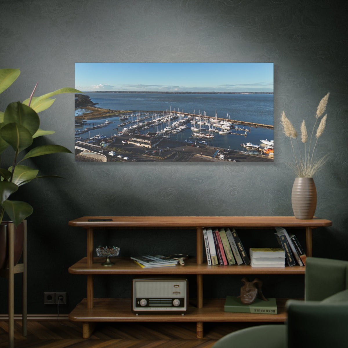Isle of Wight Canvas Print — Yarmouth Marina Stretched Matte Wall Art