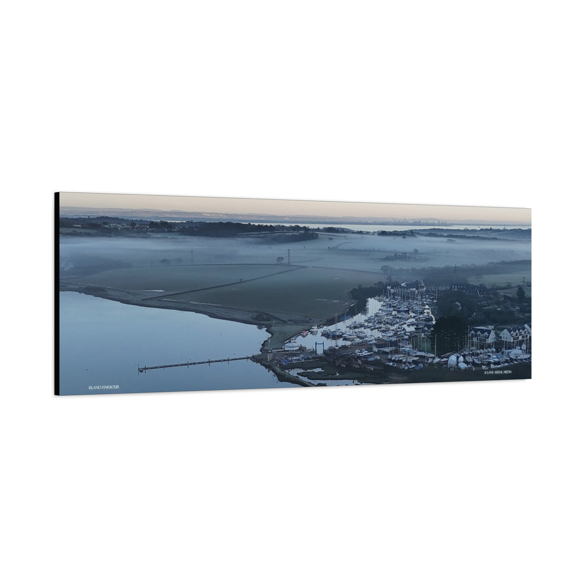 Isle of Wight Aerial Panoramic Canvas Print — Island Harbour Wall Art