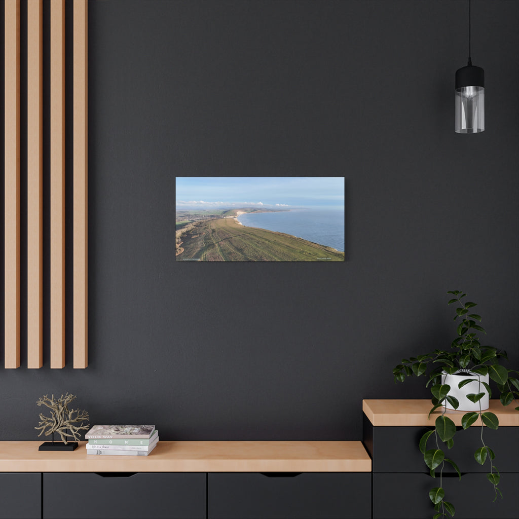 Isle of Wight Aerial Canvas Print — Tennyson to Freshwater Panoramic Coastal Wall Art