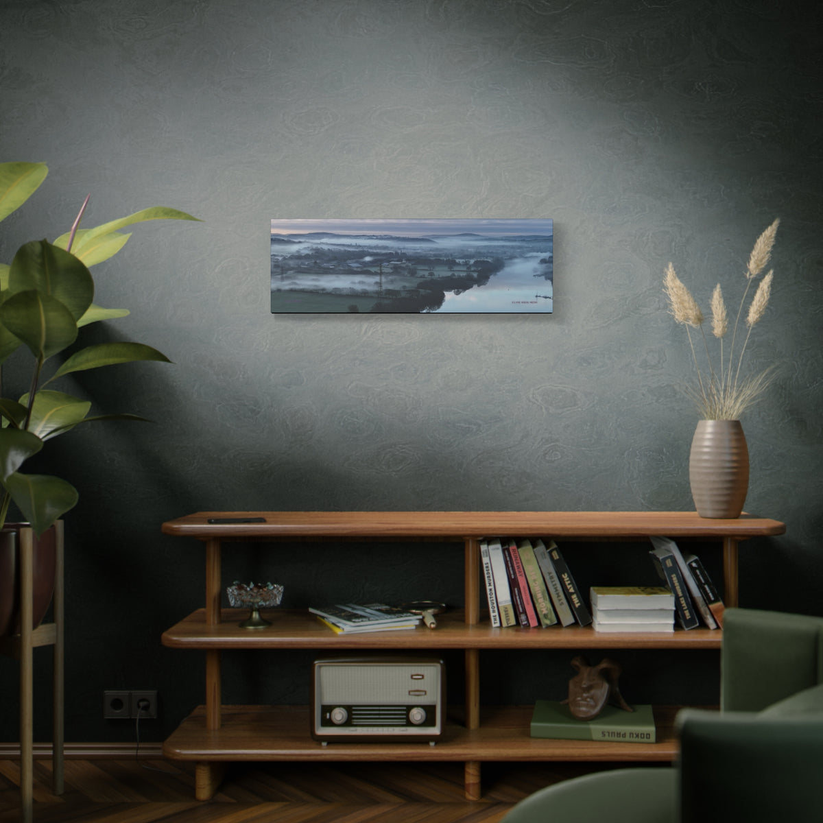 Isle of Wight Panoramic Canvas Print — Misty River Medina Foggy Landscape Wall Art
