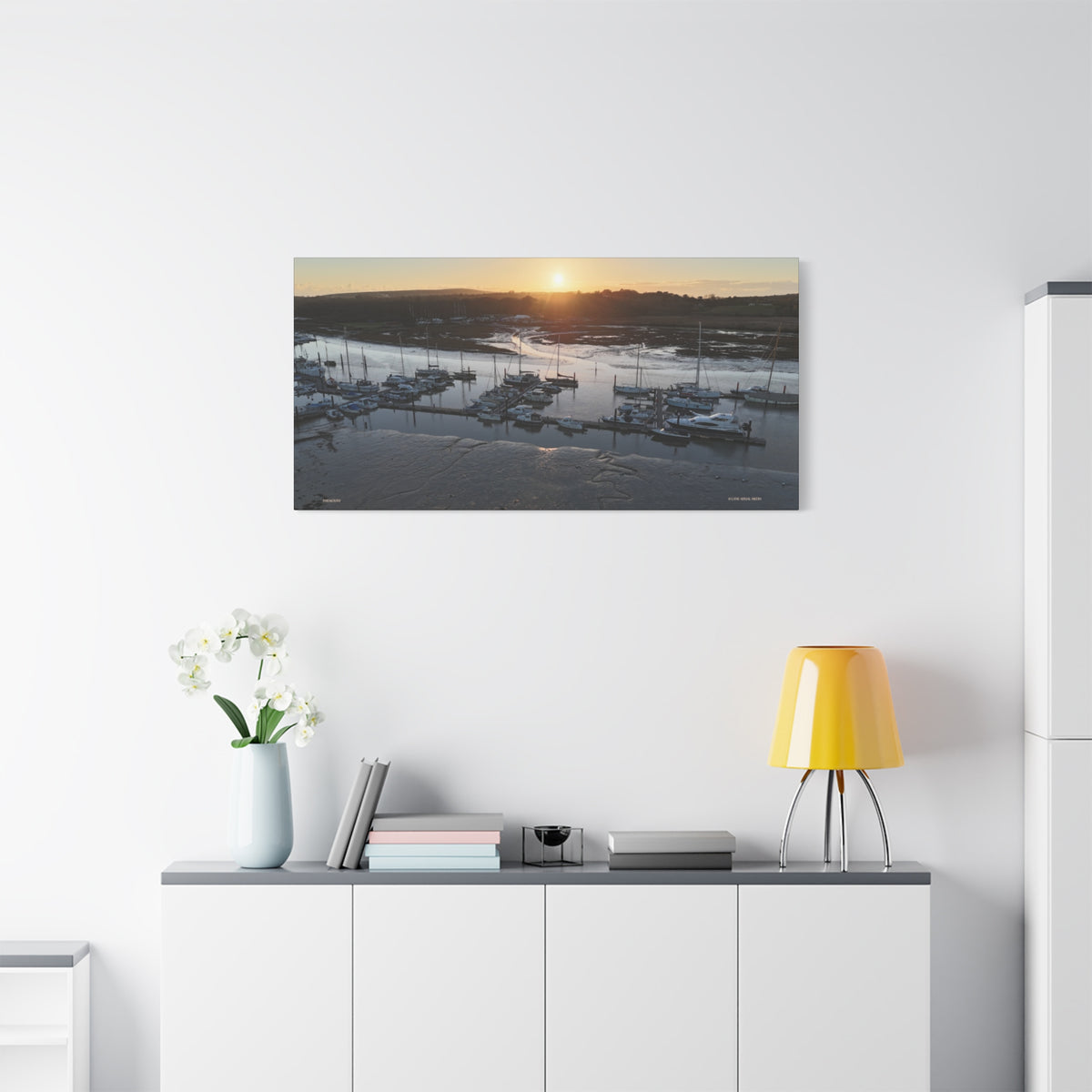 Isle of Wight Canvas Print — Yarmouth Harbour Stretched Matte Wall Art