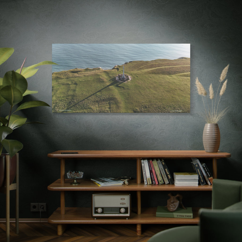 Isle of Wight Aerial Canvas Print — Tennyson Monument Panoramic Wall Art