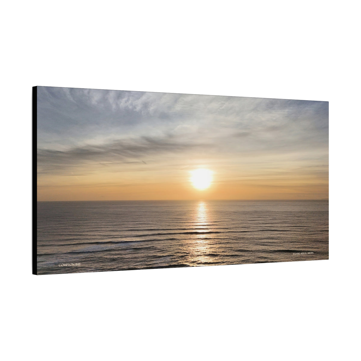 Isle of Wight Canvas Print — Compton Bay Sunset Matte Stretched Wall Art