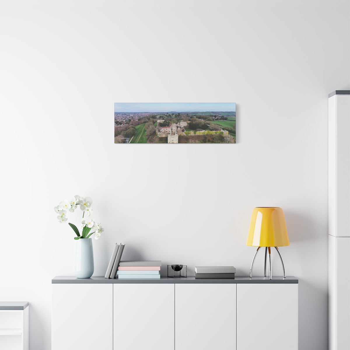 Isle of Wight Panoramic Canvas Print — Carisbrooke Castle Stretched Wall Art