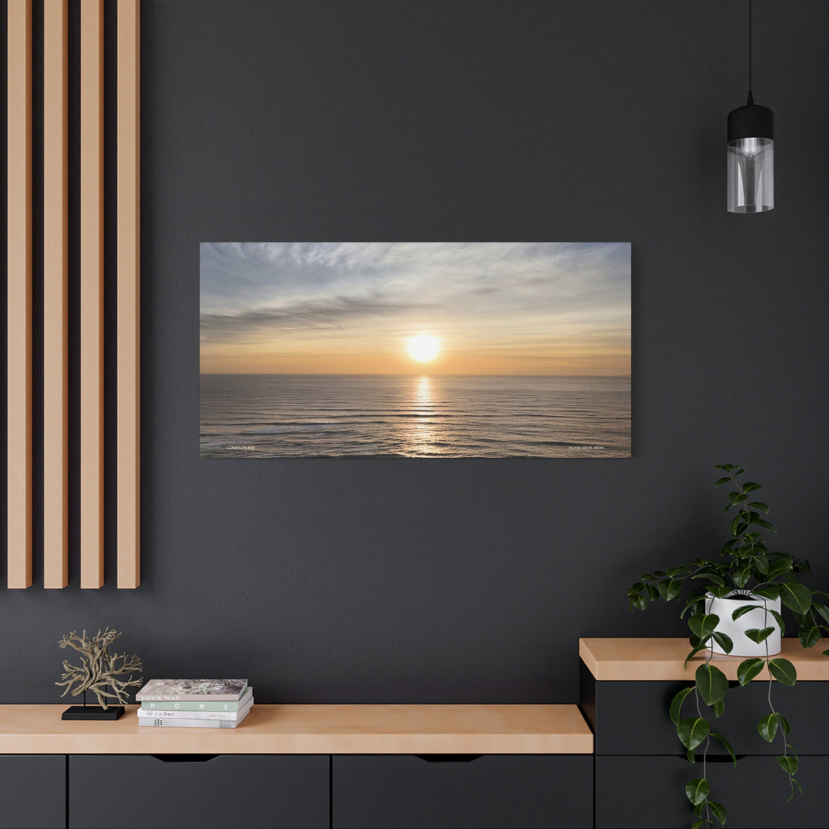 Isle of Wight Canvas Print — Compton Bay Sunset Matte Stretched Wall Art