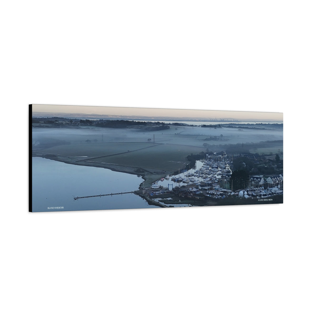 Isle of Wight Aerial Panoramic Canvas Print — Island Harbour Wall Art