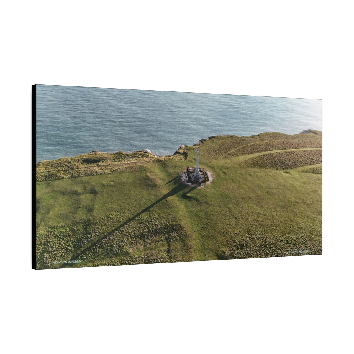 Isle of Wight Aerial Canvas Print — Tennyson Monument Panoramic Wall Art