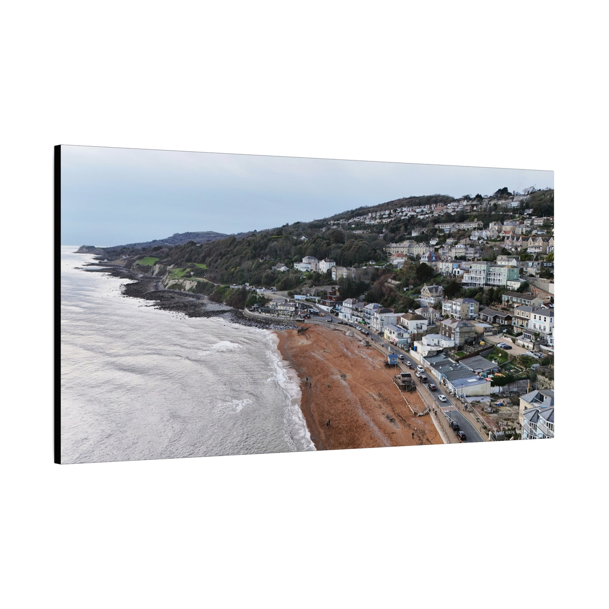 Isle of Wight Aerial Canvas Print — Ventnor Beach Stretched Wall Art