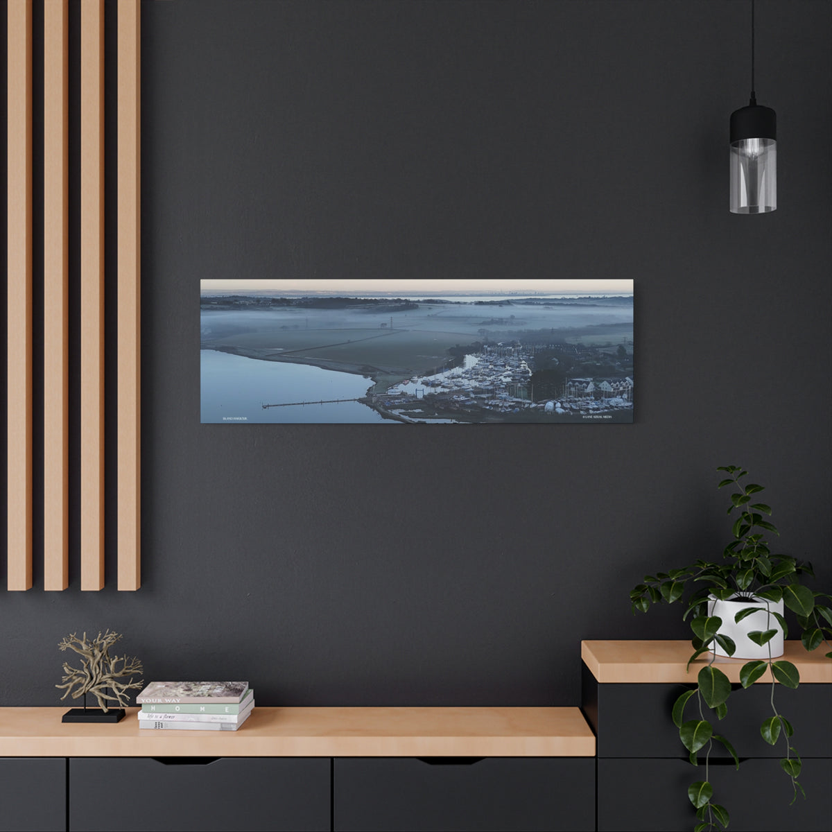 Isle of Wight Aerial Panoramic Canvas Print — Island Harbour Wall Art