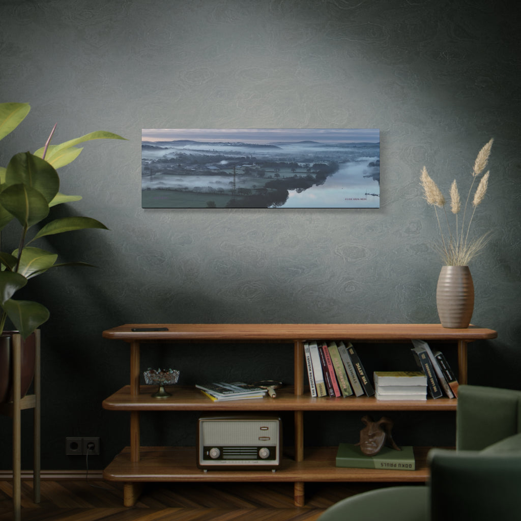 Isle of Wight Panoramic Canvas Print — Misty River Medina Foggy Landscape Wall Art