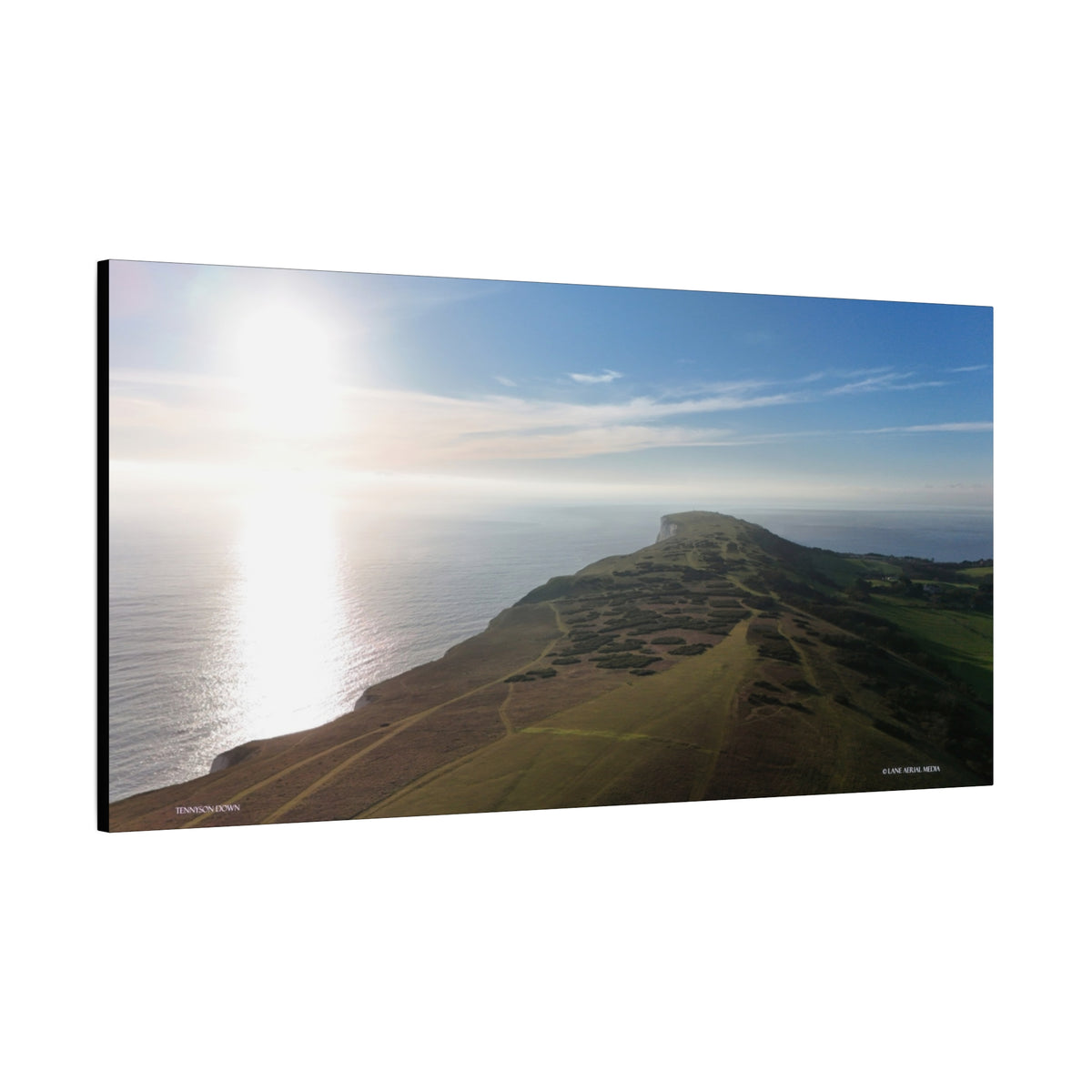 Isle of Wight Aerial Canvas Print — Tennyson to the Needles Stretched Wall Art