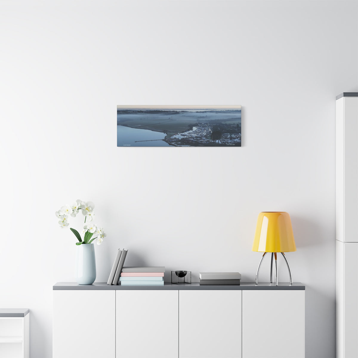 Isle of Wight Aerial Panoramic Canvas Print — Island Harbour Wall Art