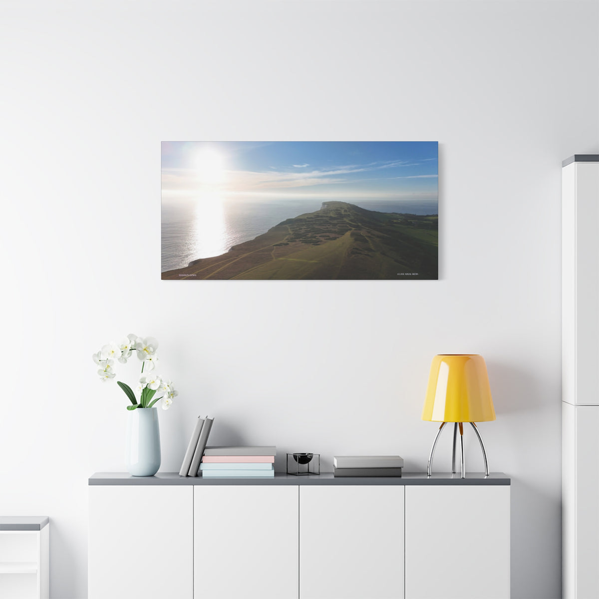 Isle of Wight Aerial Canvas Print — Tennyson to the Needles Stretched Wall Art