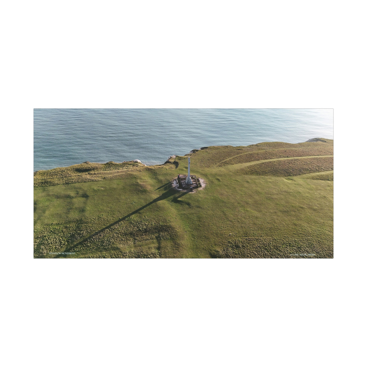 Isle of Wight Aerial Canvas Print — Tennyson Monument Panoramic Wall Art