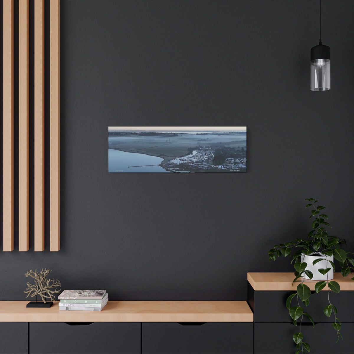 Isle of Wight Aerial Panoramic Canvas Print — Island Harbour Wall Art