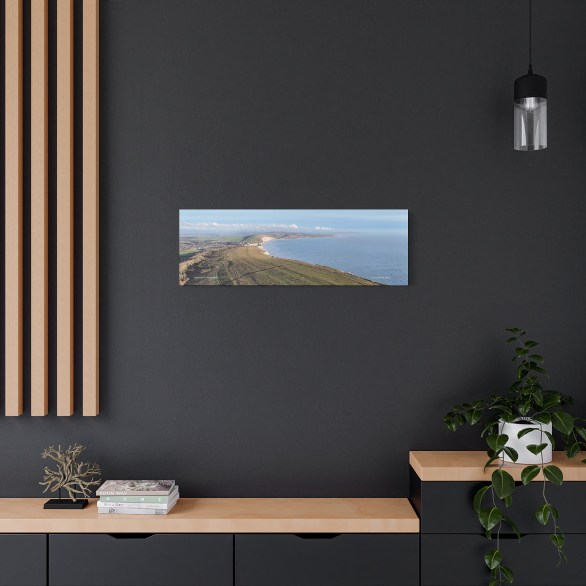 Isle of Wight Aerial Canvas Print — Tennyson to Freshwater Wide Seascape Wall Art