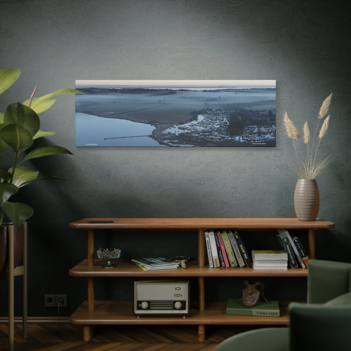 Isle of Wight Aerial Panoramic Canvas Print — Island Harbour Wall Art